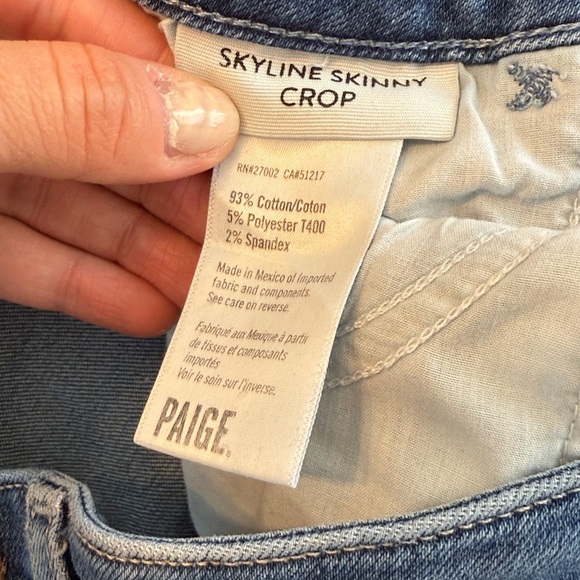 Paige Skyline Skinny Crop Denim Jean Blue Size 29 - Picture 12 of 12
